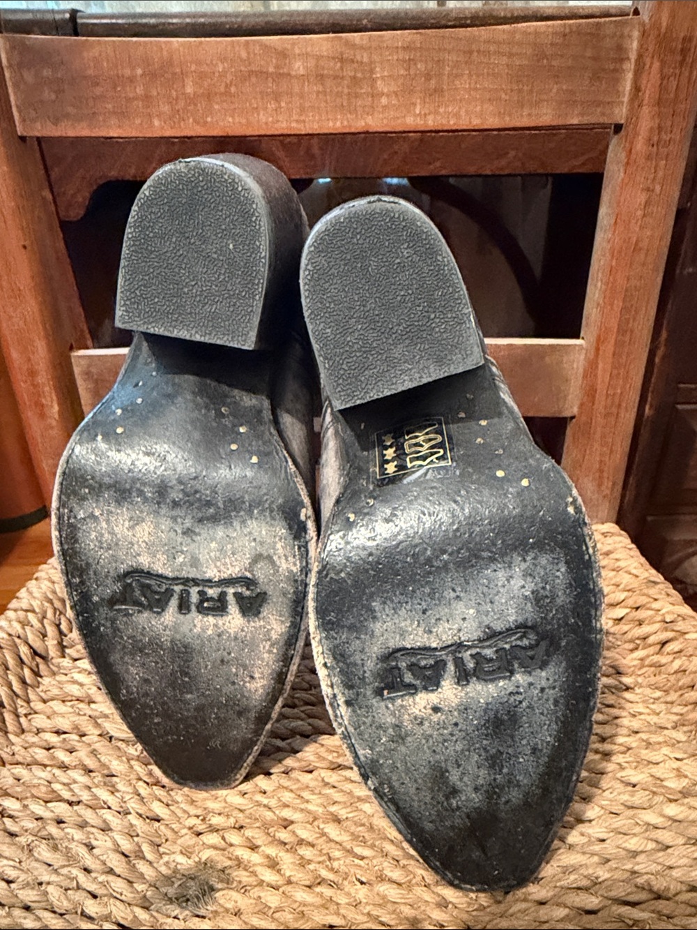 Women's Gray Western Ankle Boots - Classic Cowboy Style - Picture 4 of 5